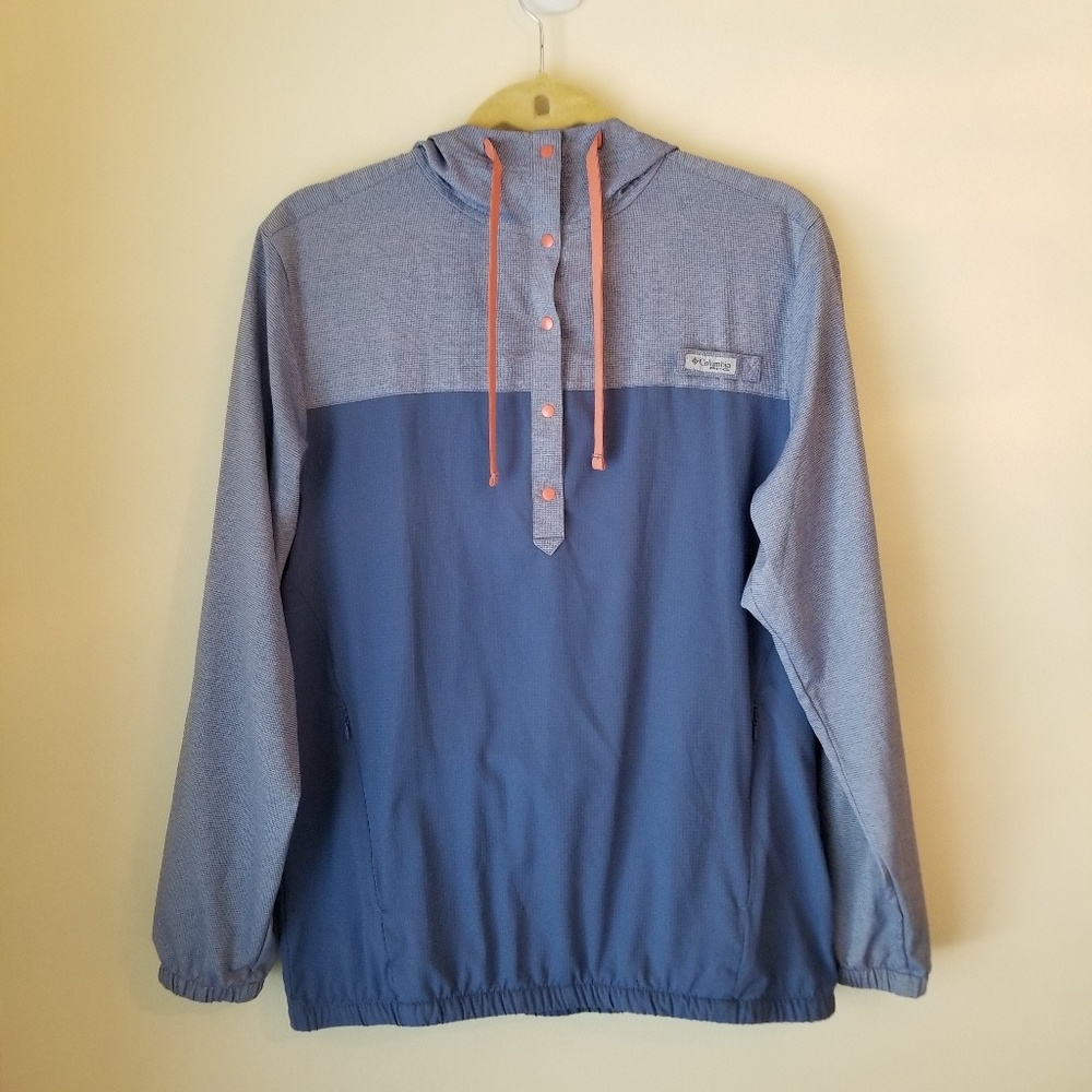 Columbia Hooded Blue Pullover Jacket - S/Petite